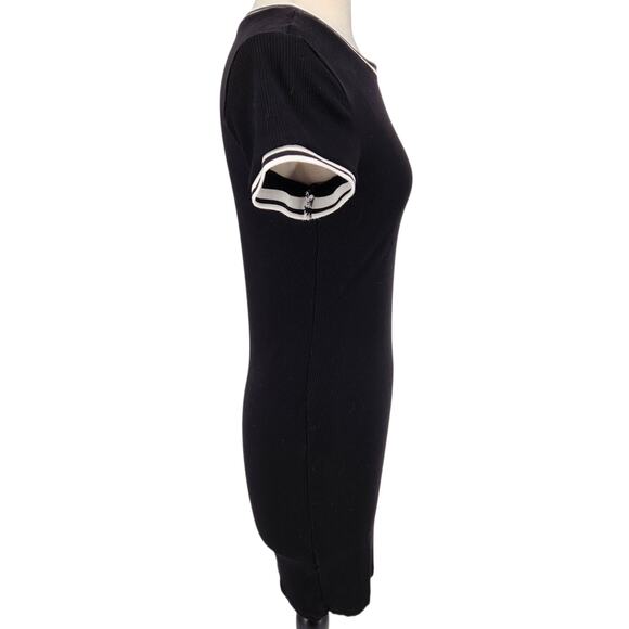 GUESS Black Ribbed Logo Mini Dress – Size M - Picture 5 of 6